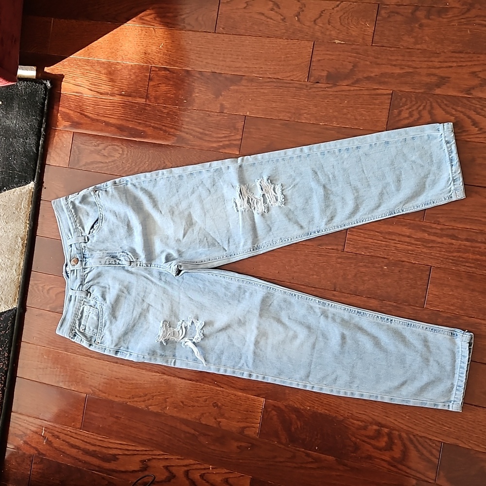 Blue Spice girls distressed jeans